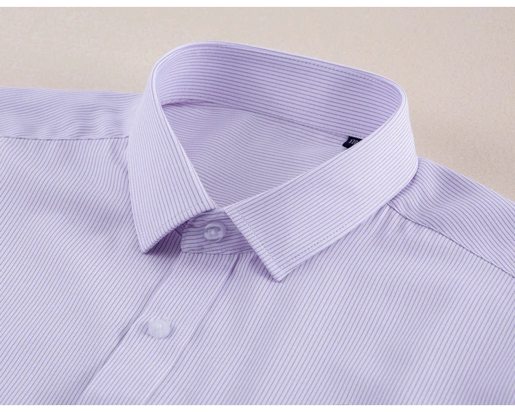 Men's Classic Long Sleeve Shirts Single Patch Pocket Formal Business Regular Fit