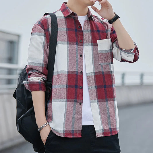 Plaid Casual Men's Long Sleeve Shirts