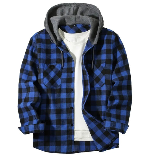 Men's Shirts Classic  Casual Button Down Hooded Long Sleeved