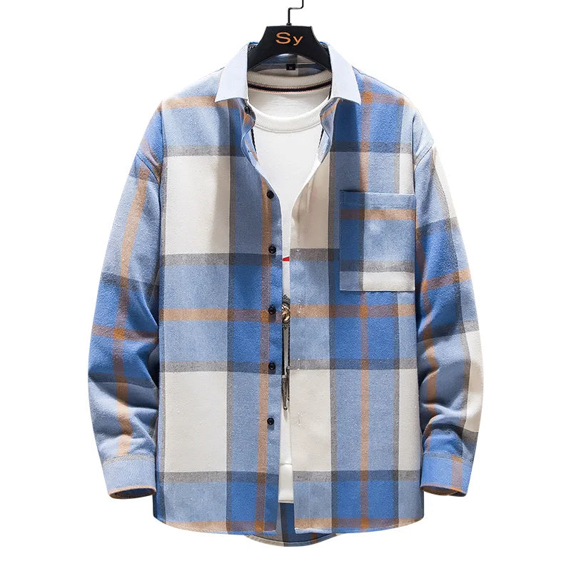 Plaid Casual Men's Long Sleeve Shirts