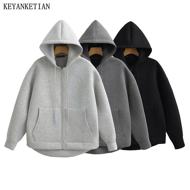 Winter Hoodie High Street Unisex style Double Pockets Oversize Loose