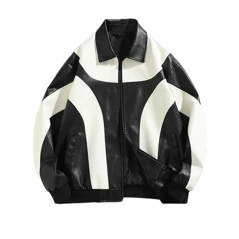 Unisex Hip Hop Faux Leather Jacket, Motorcycle Biker Bomber Coat